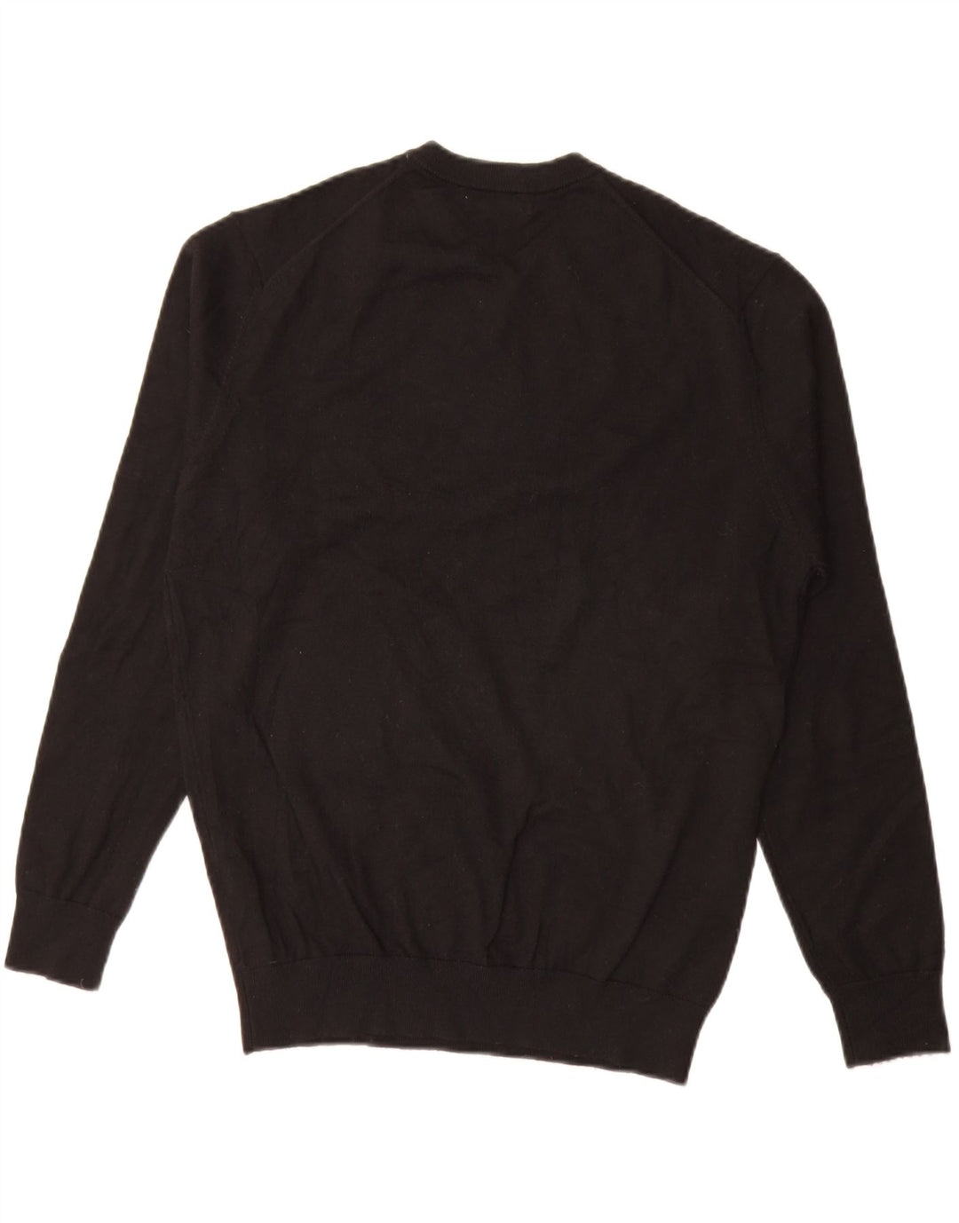 ZARA Suéter masculino com decote em V médio preto acrílico