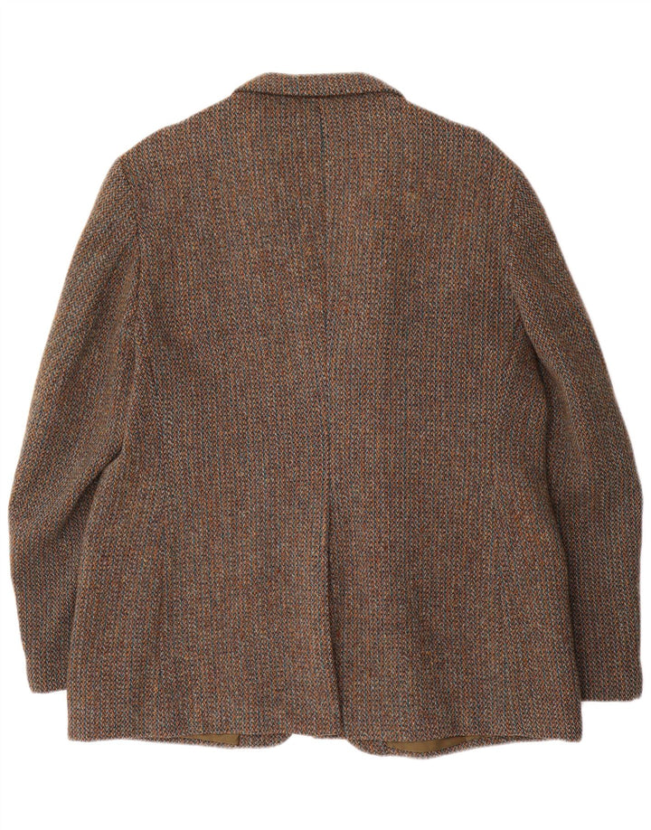 Jaqueta blazer masculina de 3 botões Harris Tweed Reino Unido 40 grande marrom