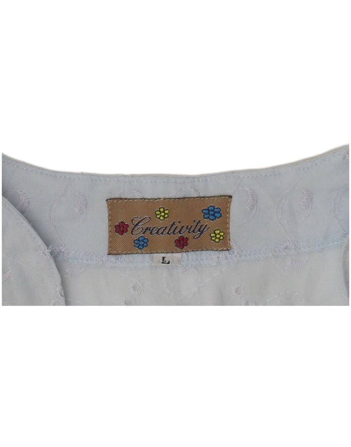 Blusa feminina sem mangas Criatividade Reino Unido 14 grande azul