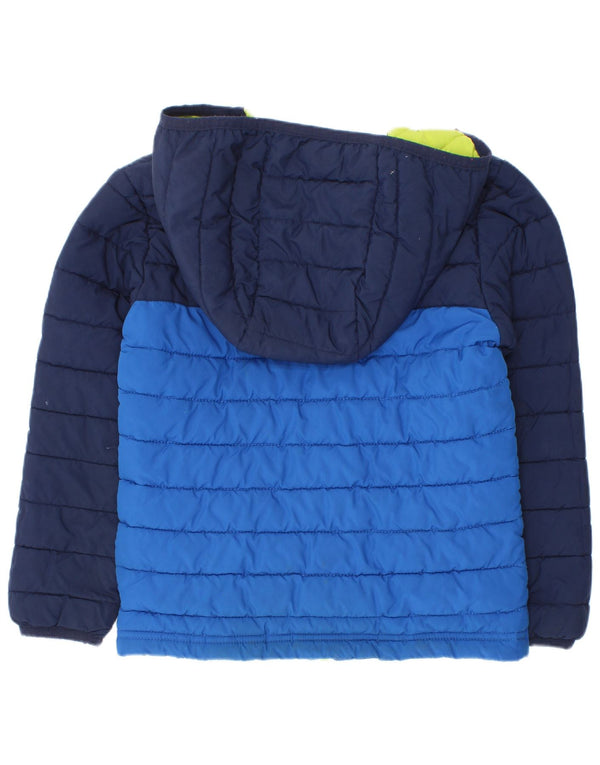 Jaqueta acolchoada com capuz Columbia Boys 6-7 anos XS azul marinho Colourblock