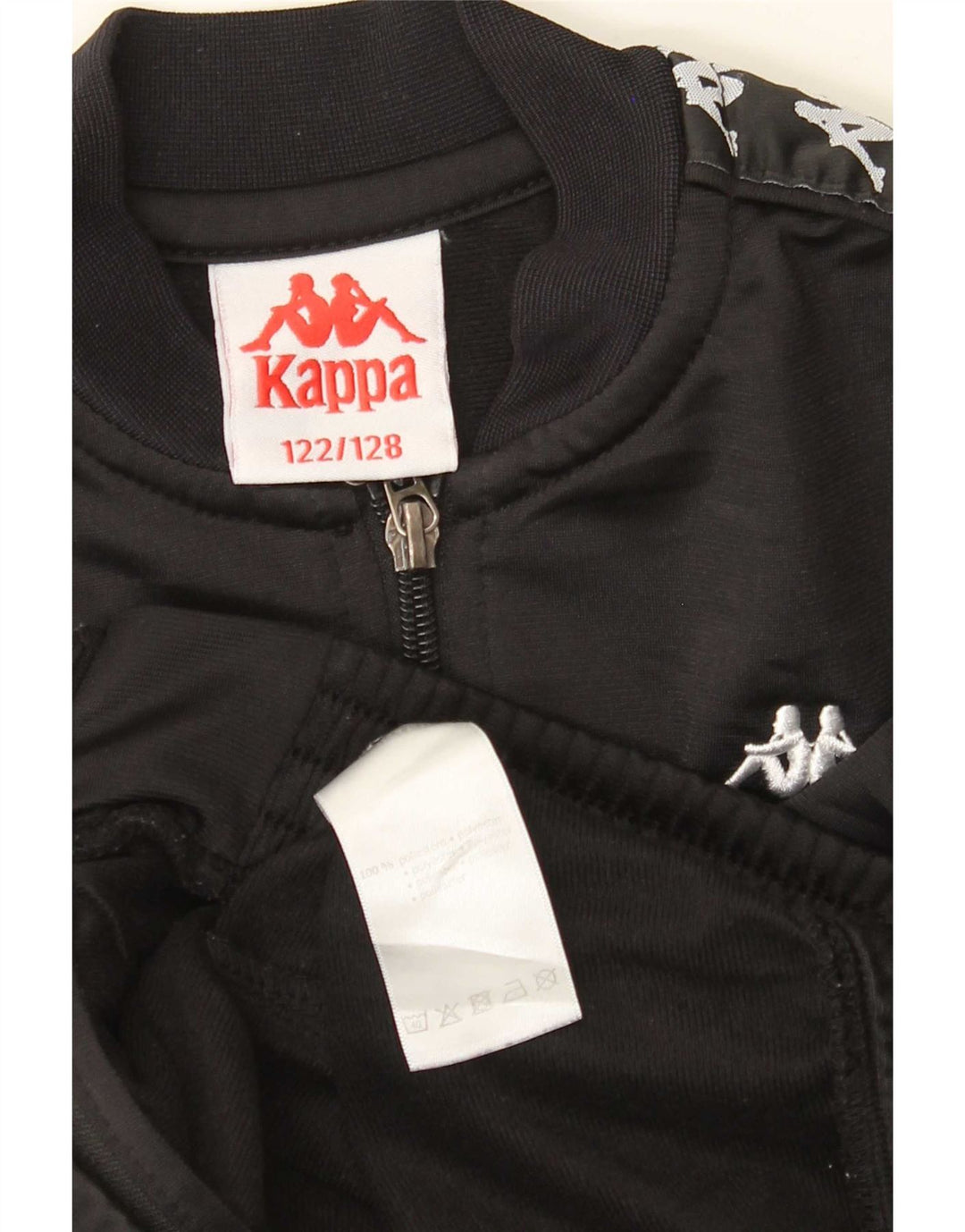 Jaqueta Kappa Boys Graphic Tracksuit 7-8 Anos Preto Poliéster
