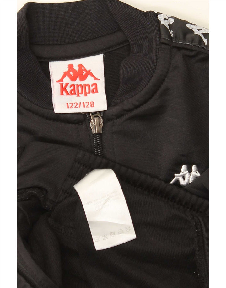 Jaqueta Kappa Boys Graphic Tracksuit 7-8 Anos Preto Poliéster