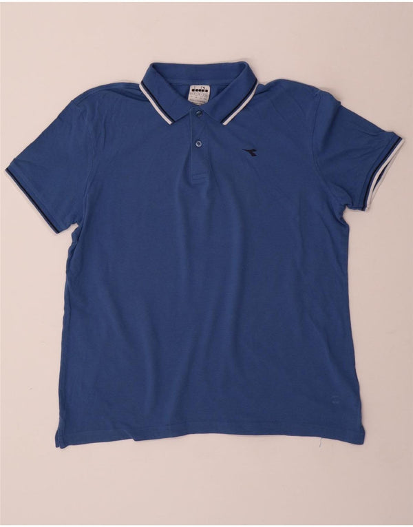Camisa polo masculina DIADORA XL algodão azul