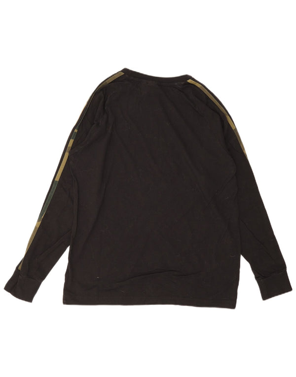 ADIDAS Mens Top Manga Longa Médio Algodão Preto
