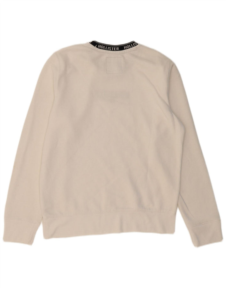 HOLLISTER moletom masculino gráfico jumper médio algodão branco