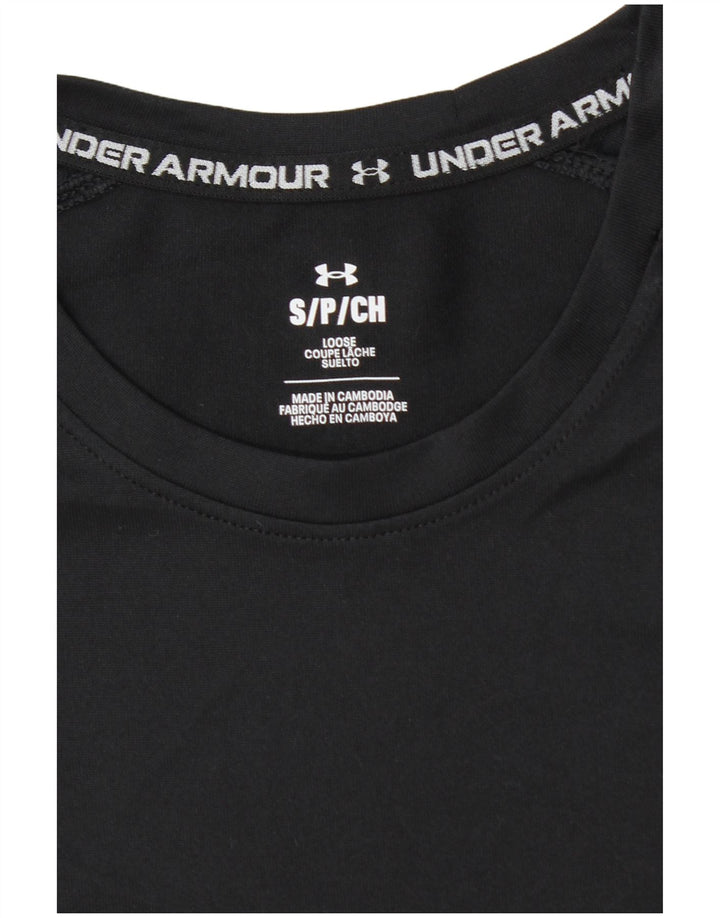 Under Armour Mens Camiseta Top Pequeno Poliéster Colorblock Preto