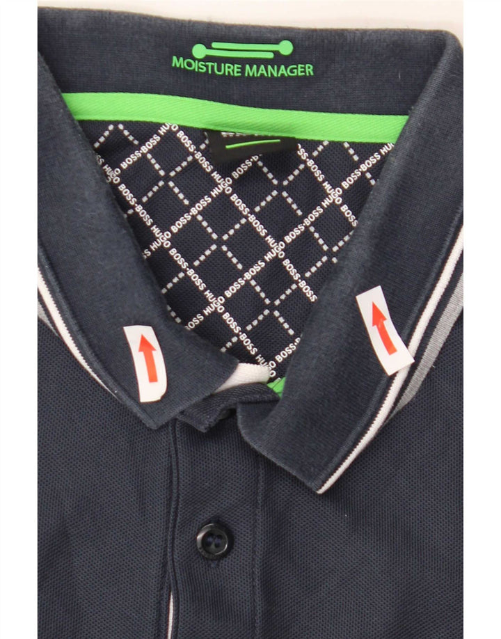 Camisa polo masculina Hugo Boss XL azul marinho algodão