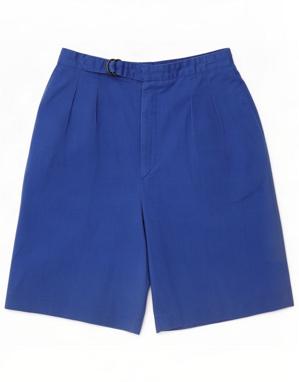 Haggar Shorts casuais masculinos pegged pequeno W28 algodão azul