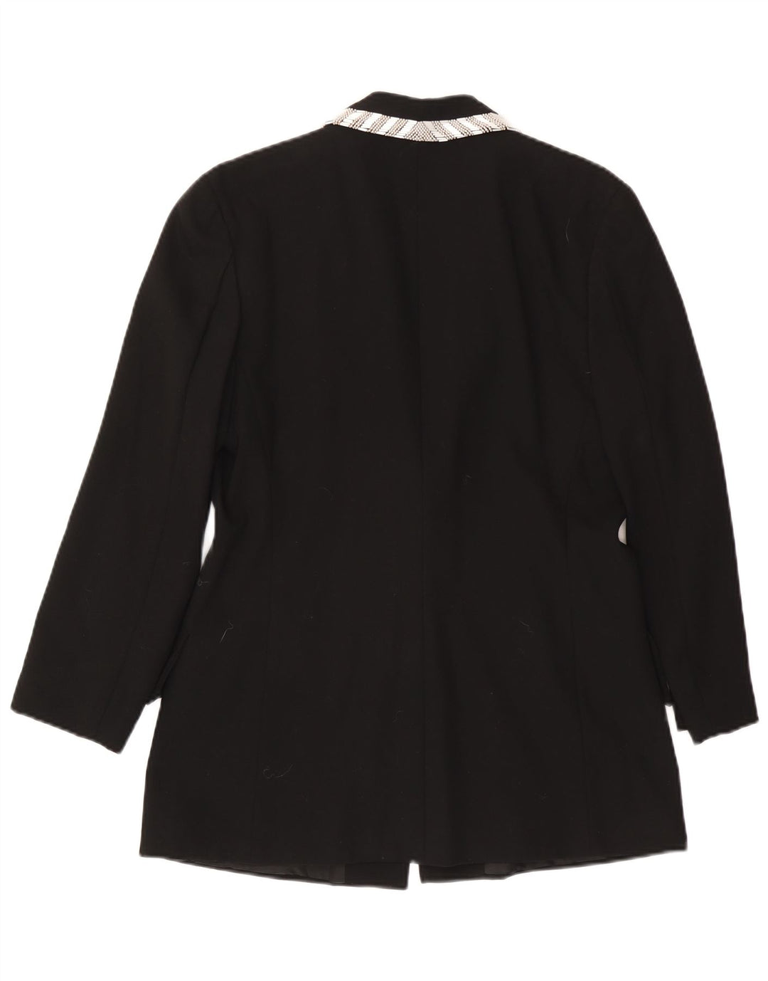 Jaqueta blazer feminina VINTAGE com 1 botão Reino Unido 14 grande lã preta