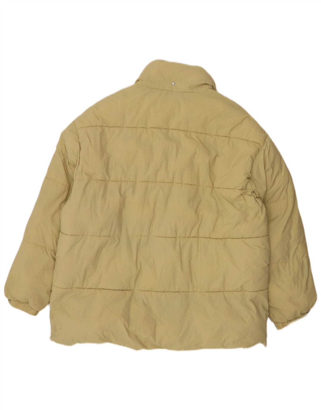 Jaqueta acolchoada feminina Zara UK 16 grande nylon amarelo