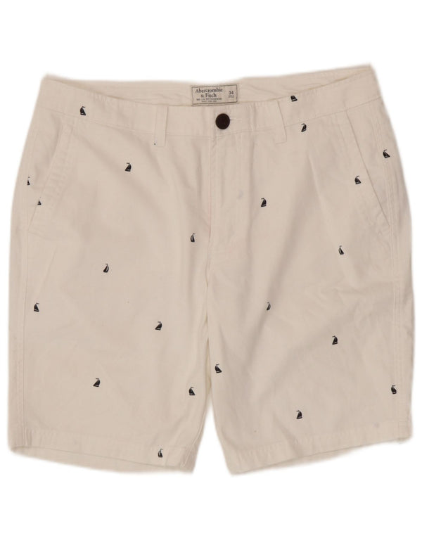 Shorts Chino Masculino Abercrombie & Fitch W34 Grande Algodão Branco