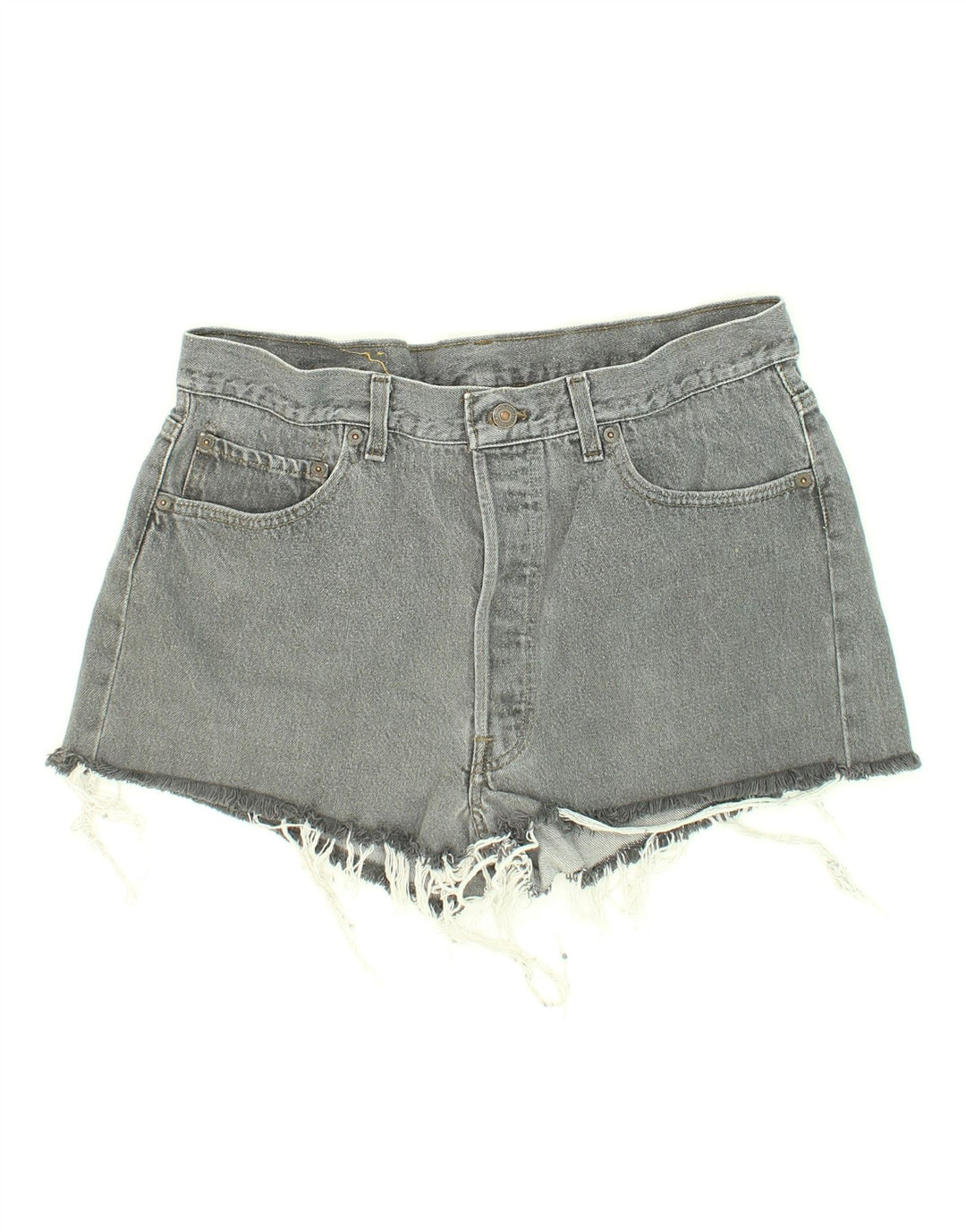 LEVI'S Womens Vintage Denim Shorts W34 Large Grey Cotton Vintage Levi's and Second-Hand Levi's from Messina Hembry 