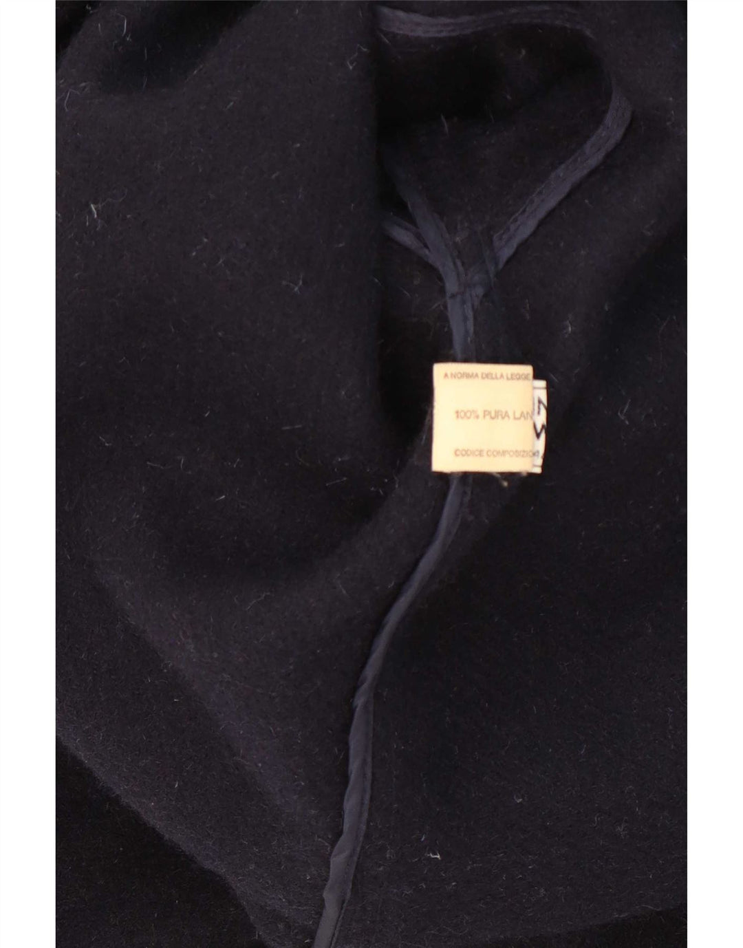 Casaco masculino vintage com capuz IT 50 grande azul marinho lã nova
