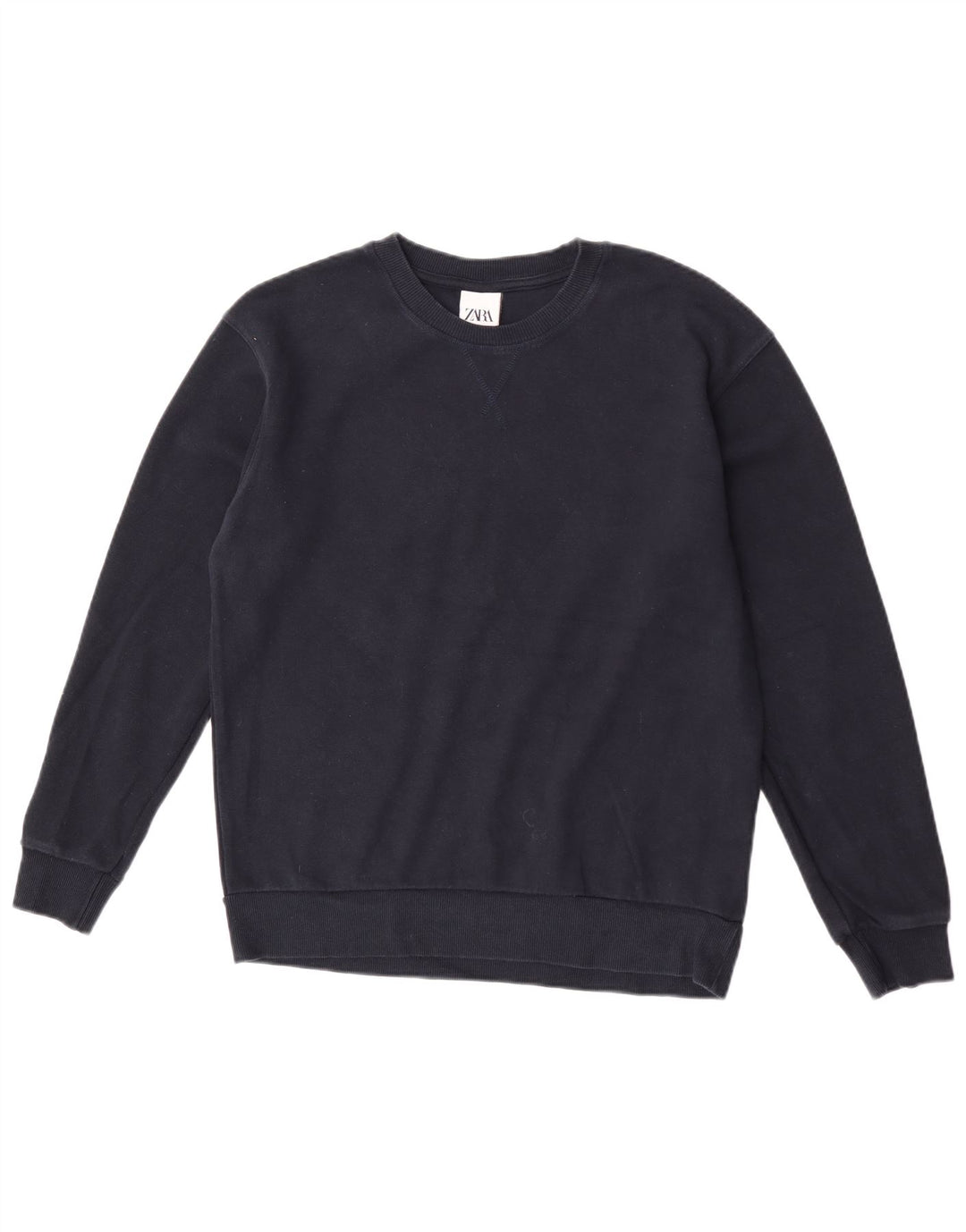 Zara moletom masculino jumper médio azul marinho algodão