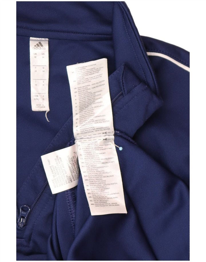 ADIDAS Mens Aeroready Zip Neck Pullover Treino Top Médio Azul Marinho