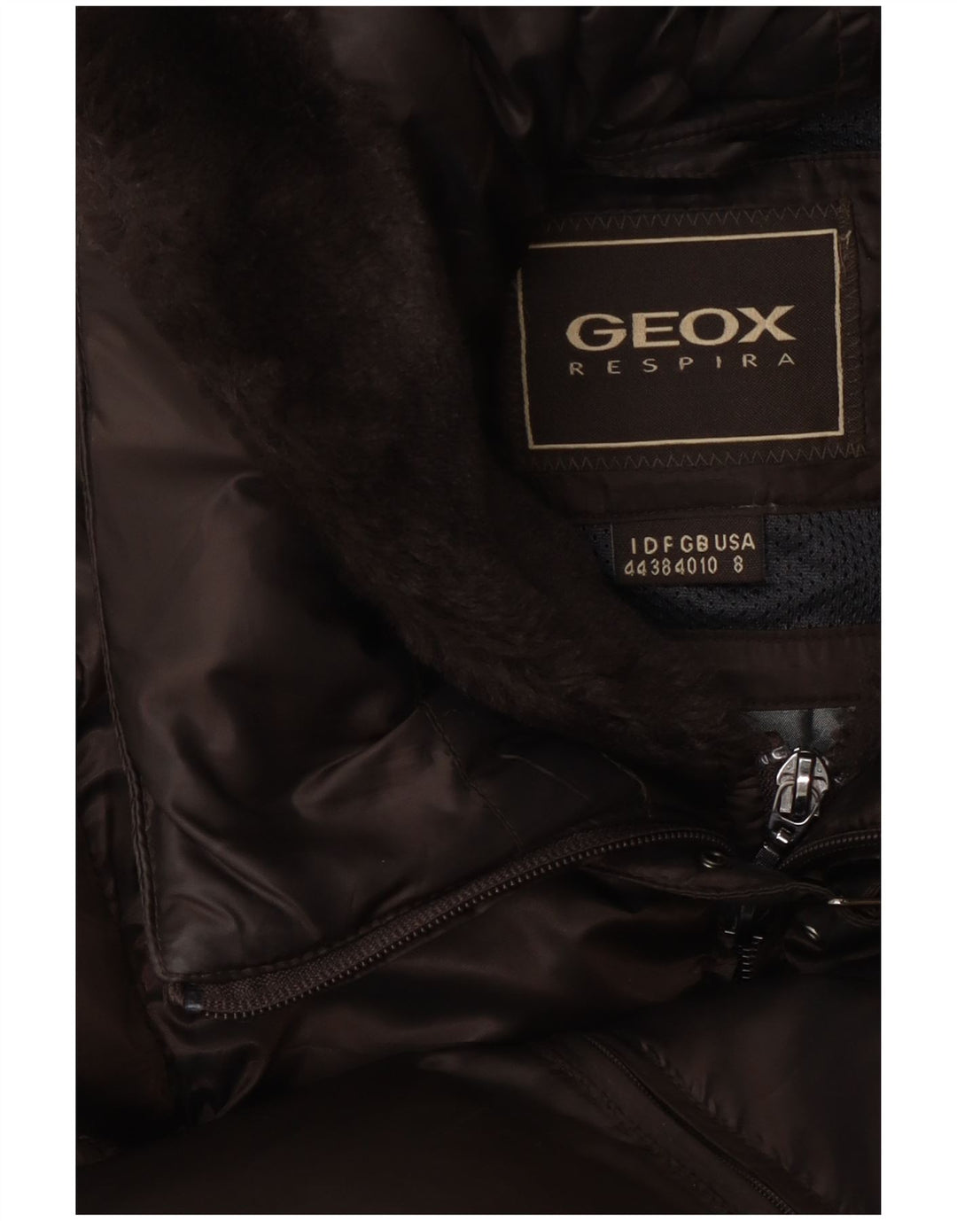 Jaqueta Geox Feminina Respira com Capuz Acolchoado Reino Unido 10 Pequeno Marrom