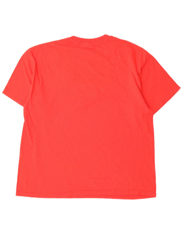 Camiseta gráfica masculina vintage Top XL algodão vermelho