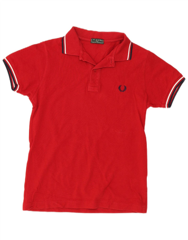 Camisa polo masculina Fred Perry 11-12 anos algodão vermelho