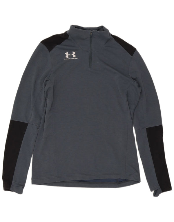 Under Armour Mens Cold Gear Pulôver Treino Top Grande Bloco de cores cinza
