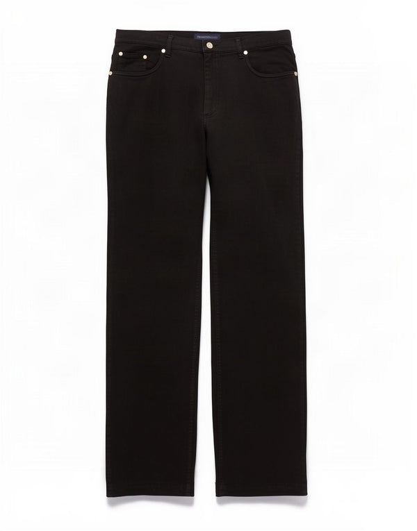 Trussardi Calça jeans reta masculina W32 L34 algodão preto