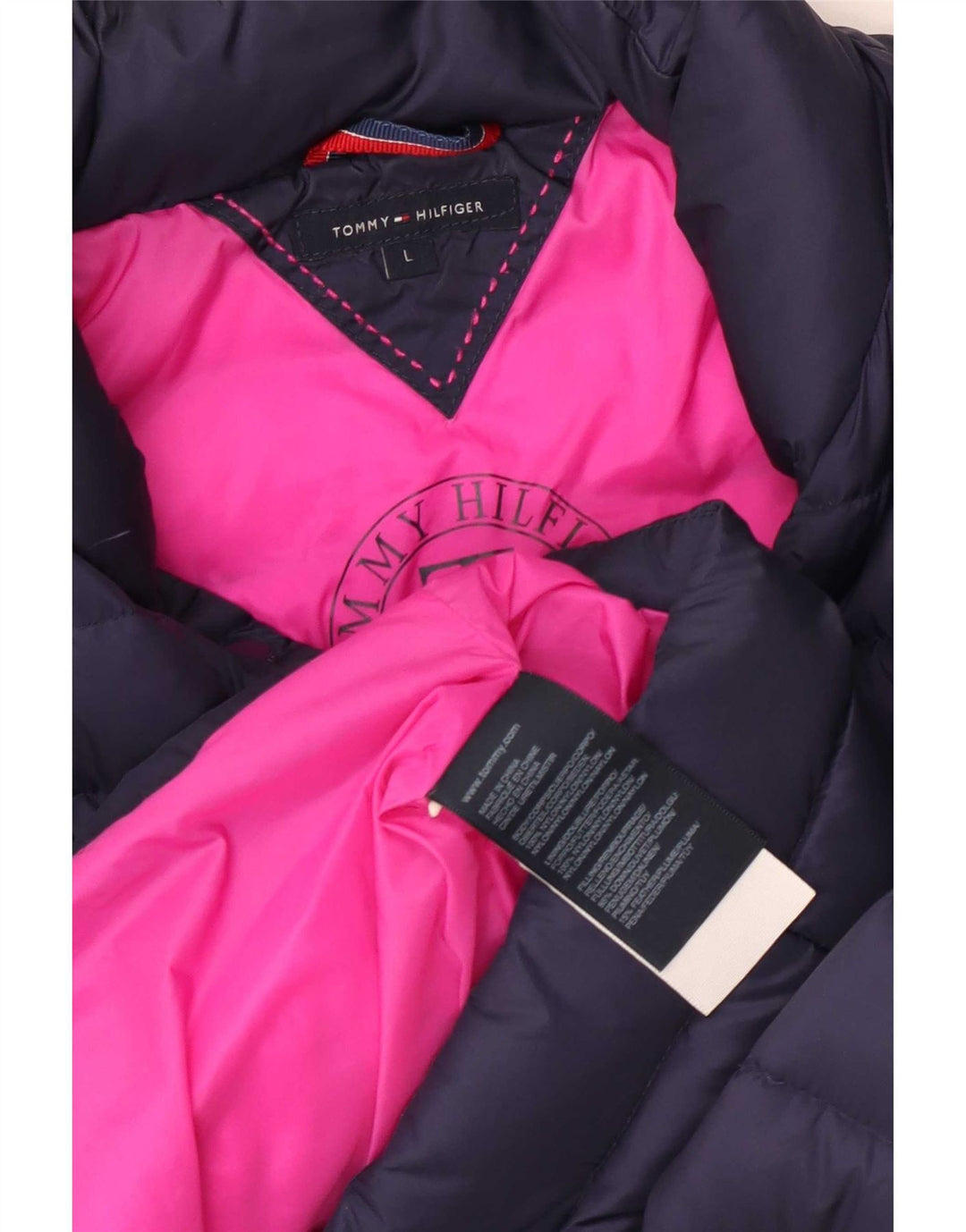 Jaqueta acolchoada feminina Tommy Hilfiger Reino Unido 16 grande azul marinho nylon