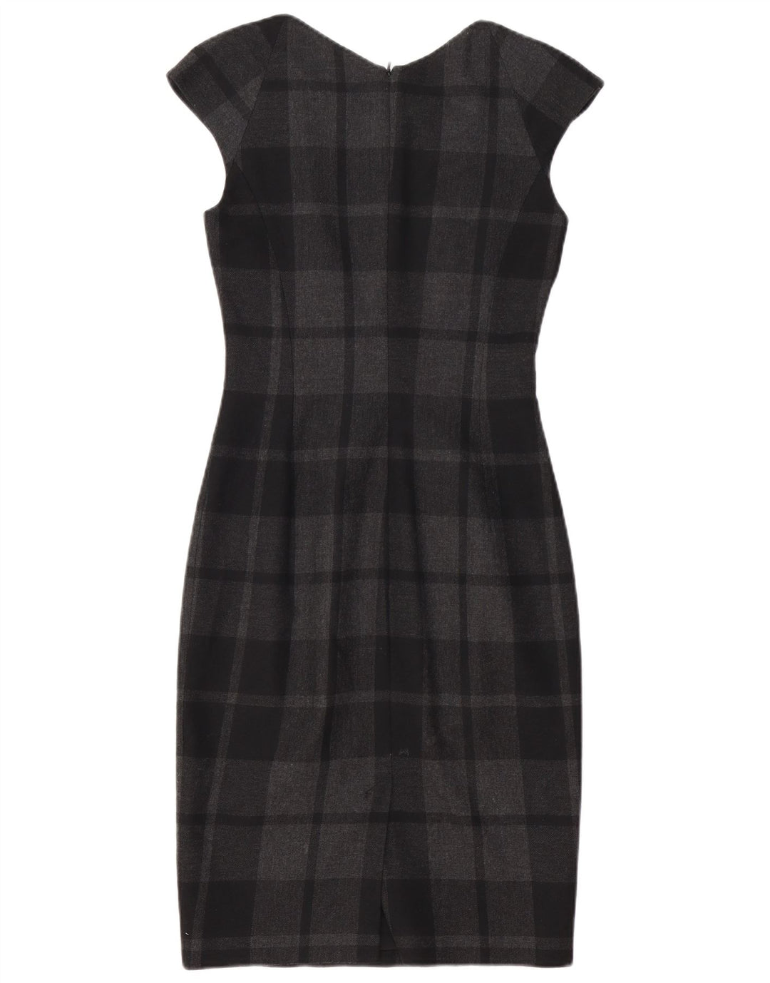 Vestido bainha feminino Karen Millen UK 8 pequeno poliéster xadrez preto