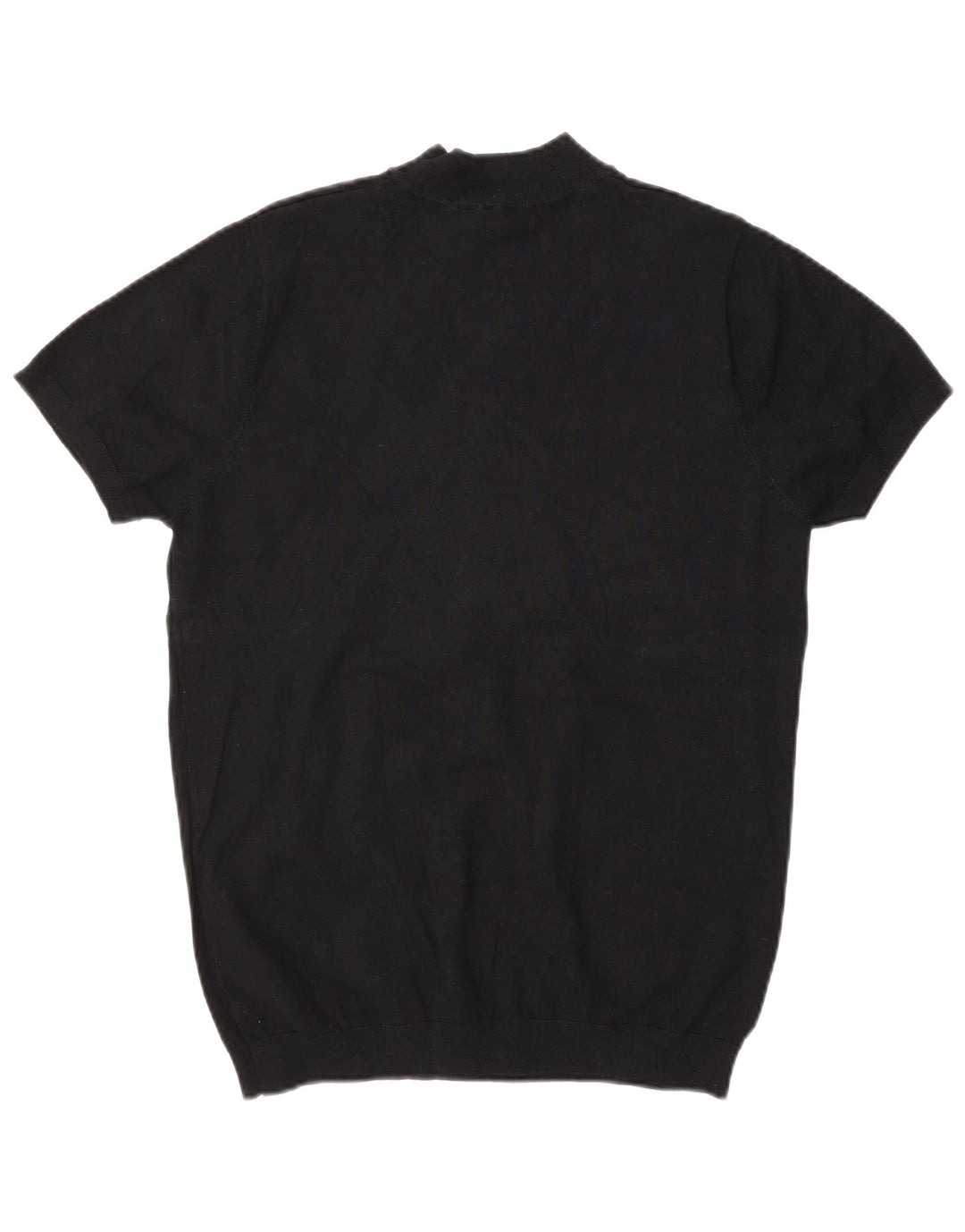 Zara Suéter masculino de manga curta com gola tartaruga pequeno preto