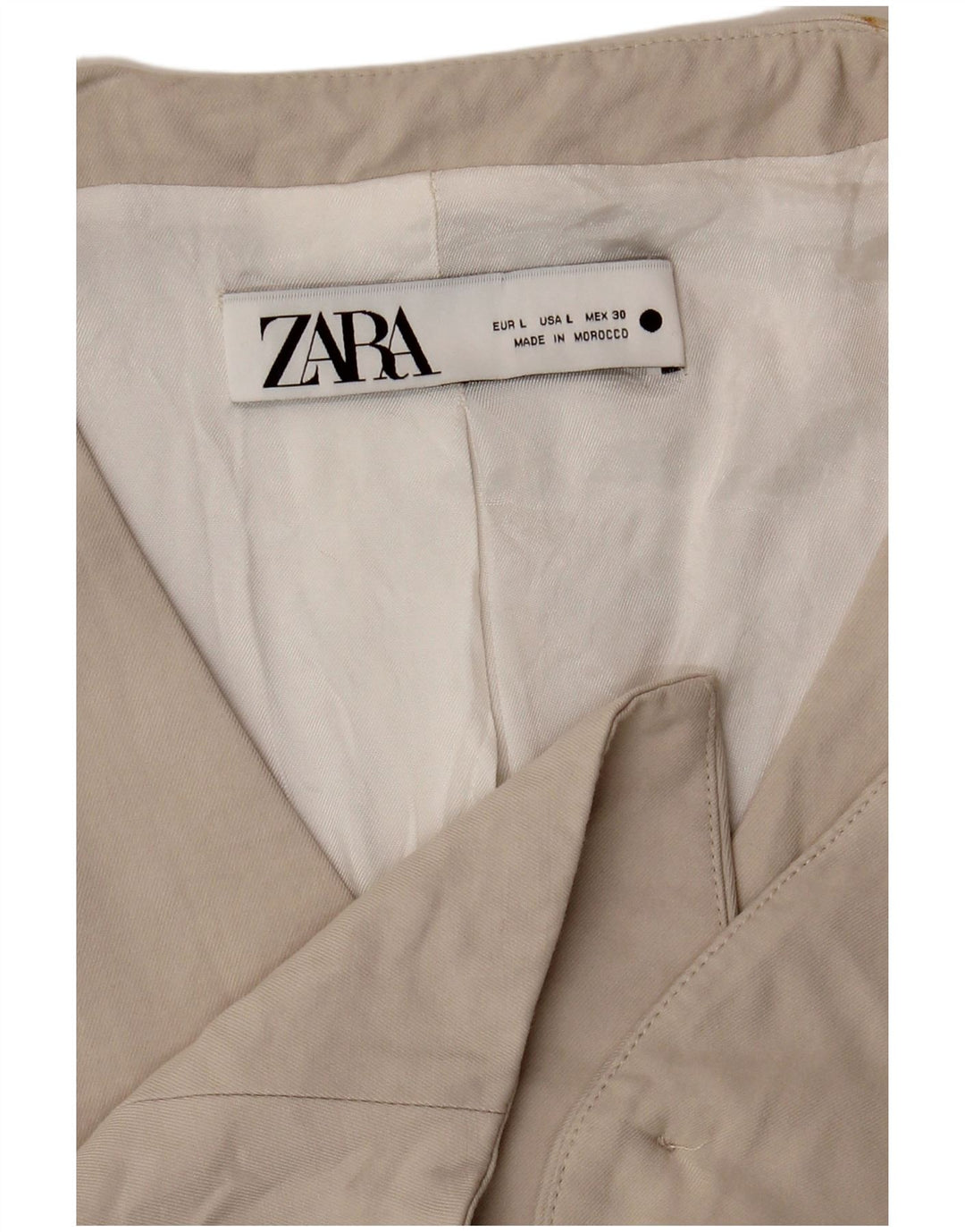 Colete feminino Zara UK 14 grande bege