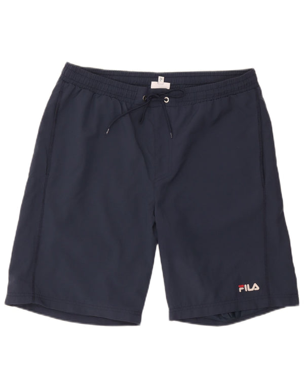 Fila Mens Sport Shorts Grande Poliéster Azul Marinho