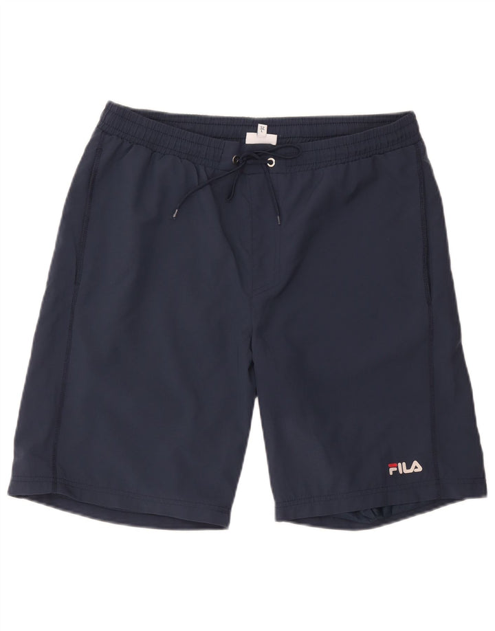 Fila Mens Sport Shorts Grande Poliéster Azul Marinho