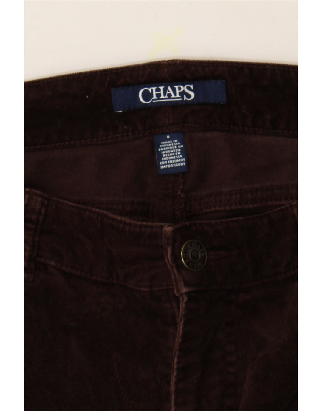 CHAPS Womens Straight Corduroy Trousers US 6 Medium W32 L28 Brown Cotton Vintage Chaps and Second-Hand Chaps from Messina Hembry 