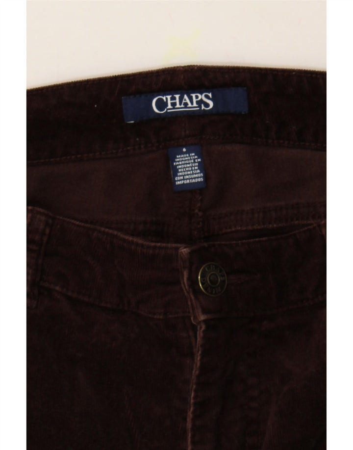 CHAPS Womens Straight Corduroy Trousers US 6 Medium W32 L28 Brown Cotton Vintage Chaps and Second-Hand Chaps from Messina Hembry 