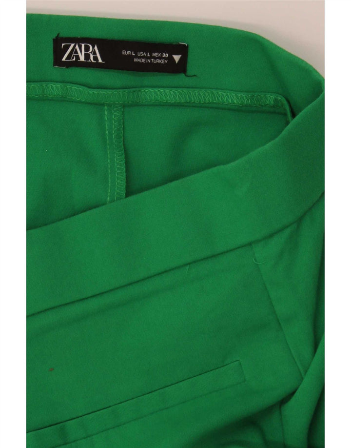 Zara Calça feminina casual bootcut grande W30 L26 verde