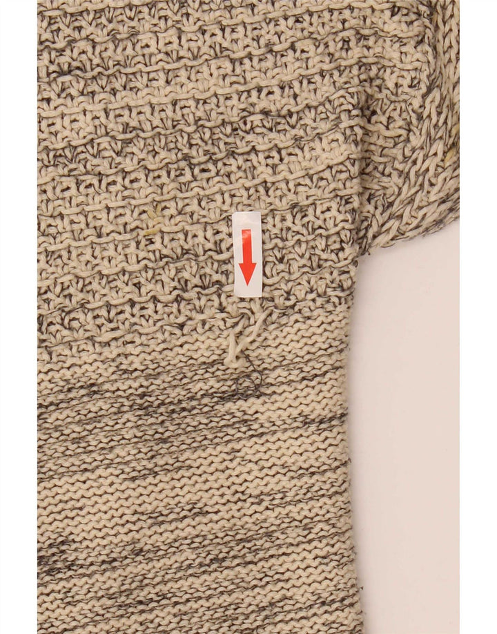 Zara Suéter Poncho Cardigan Feminino Oversized Reino Unido 14 Algodão Bege Médio