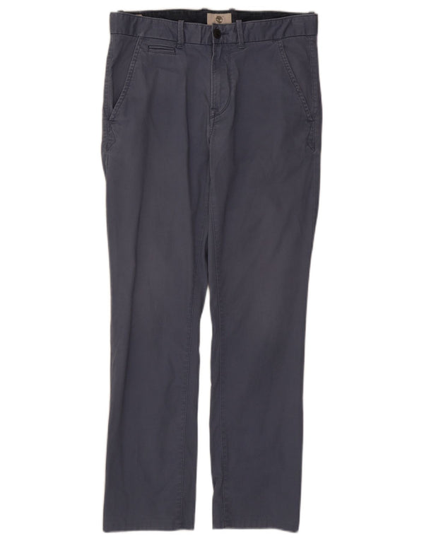 Calças Chino masculinas Timberland Slim W30 L28 algodão azul marinho