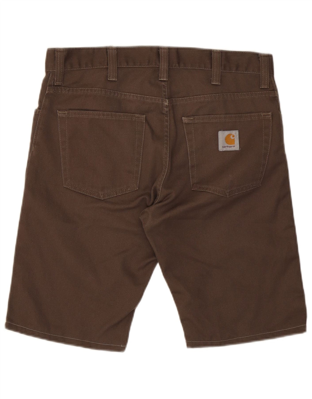 Shorts casuais masculinos Carhartt W32 poliéster marrom médio