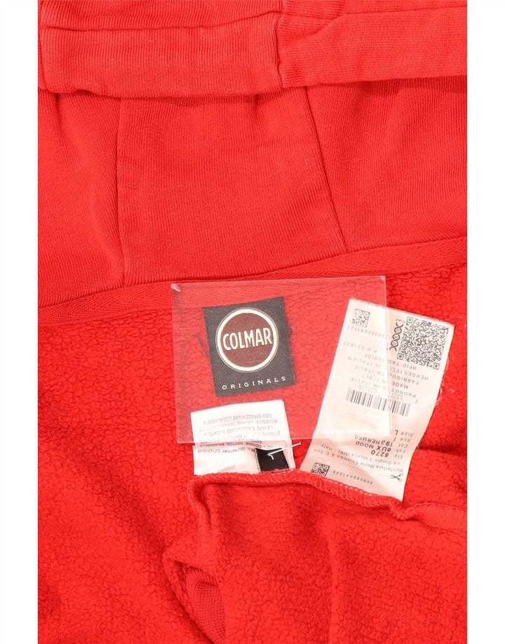 Suéter masculino Colmar com capuz e zíper grande algodão vermelho