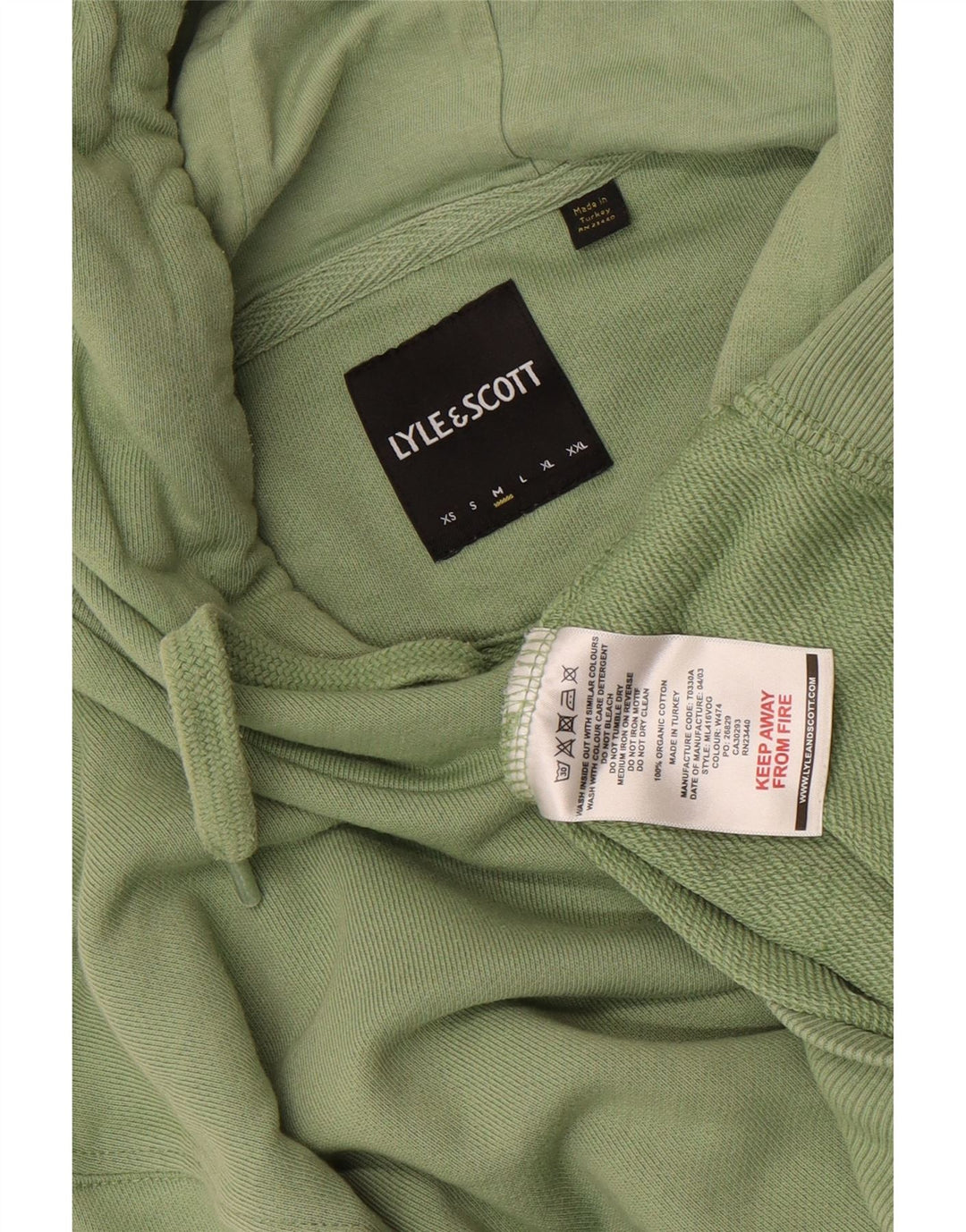 Lyle & Scott moletom com capuz masculino médio algodão verde