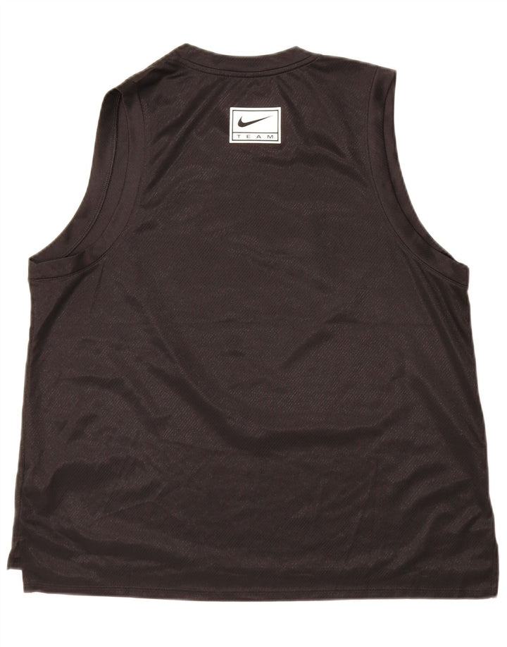 Nike Womens Dri Fit Graphic Vest Top UK 18 XL Preto Poliéster
