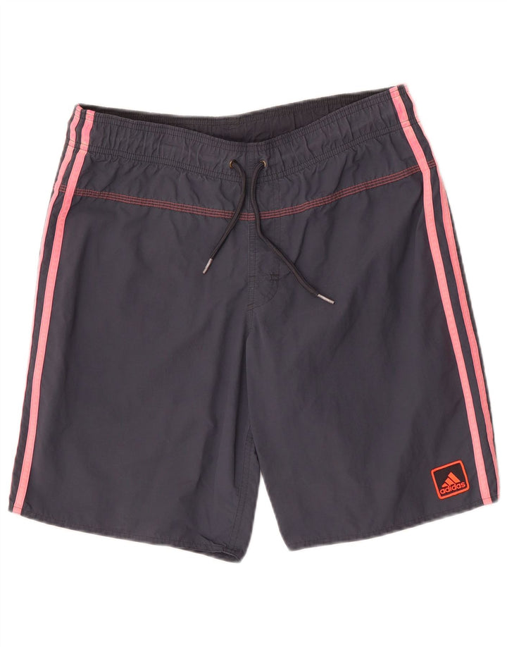 Shorts de natação masculino Adidas pequeno cinza nylon