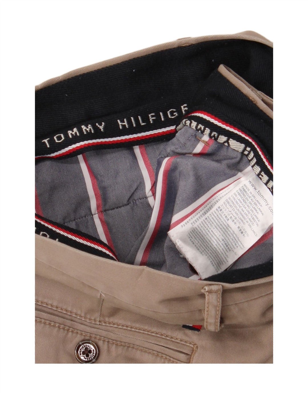 Calça Chino Masculina TOMMY HILFIGER W34 L33 Algodão Bege
