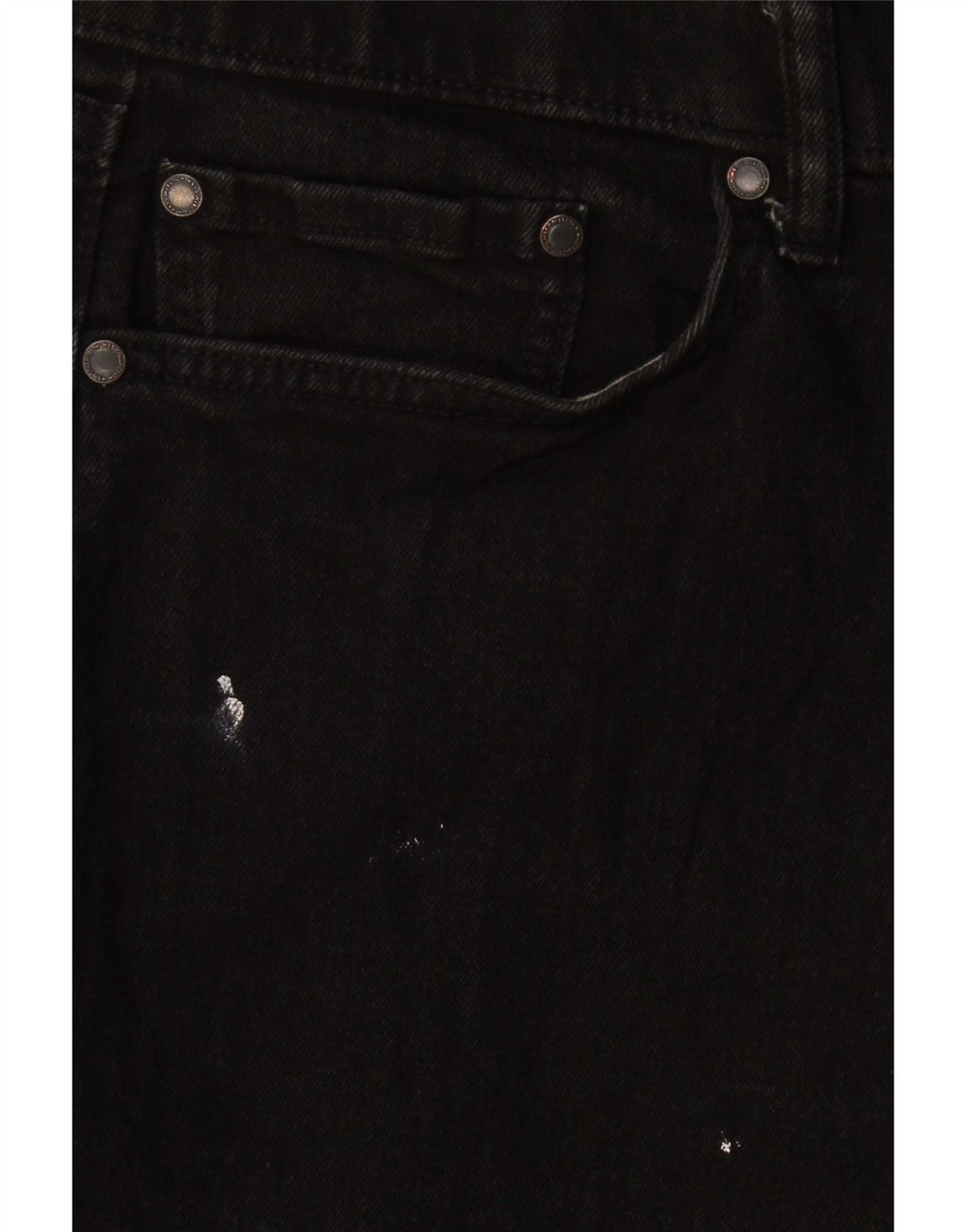 Calça jeans reta regular masculina Marks & Spencer W34 L31 algodão preto