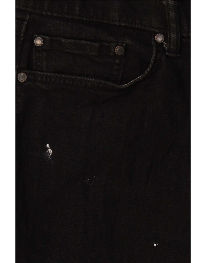 Calça jeans reta regular masculina Marks & Spencer W34 L31 algodão preto