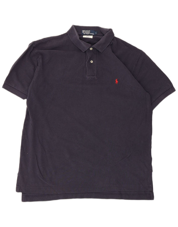 Camisa polo masculina Polo Ralph Lauren grande algodão azul marinho