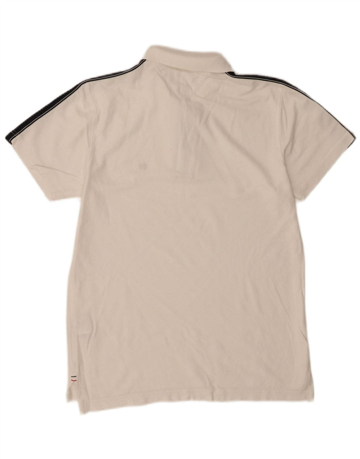 Camisa polo masculina TOMMY HILFIGER de ajuste regular médio algodão branco