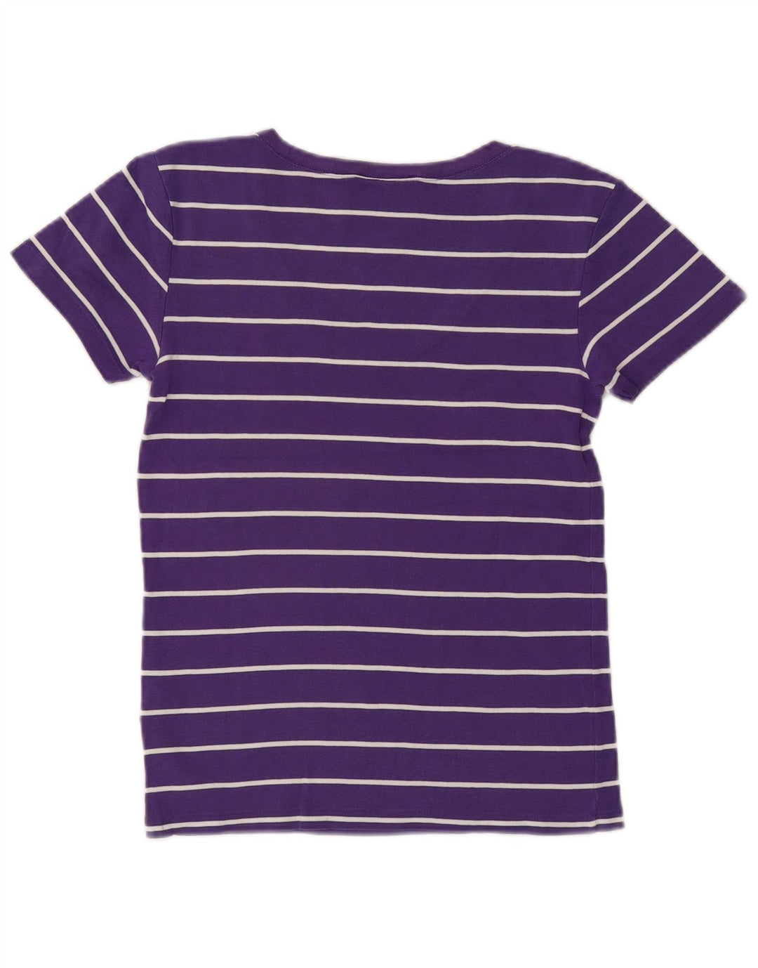 Camiseta feminina RALPH LAUREN UK 14 grande algodão listrado roxo