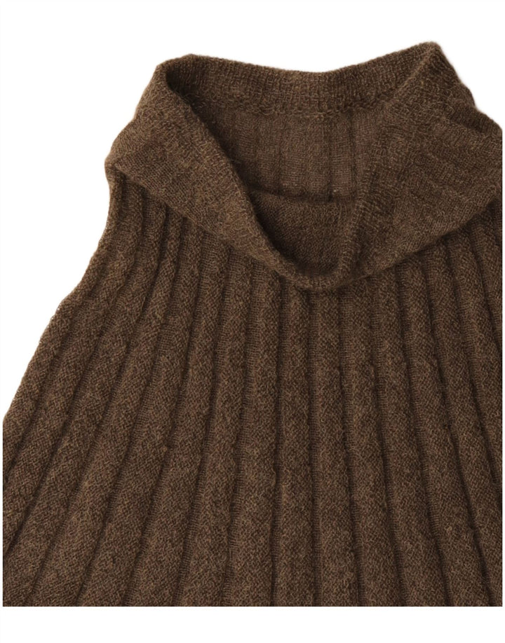 Saia feminina vintage em malha A-Line W28 médio cáqui