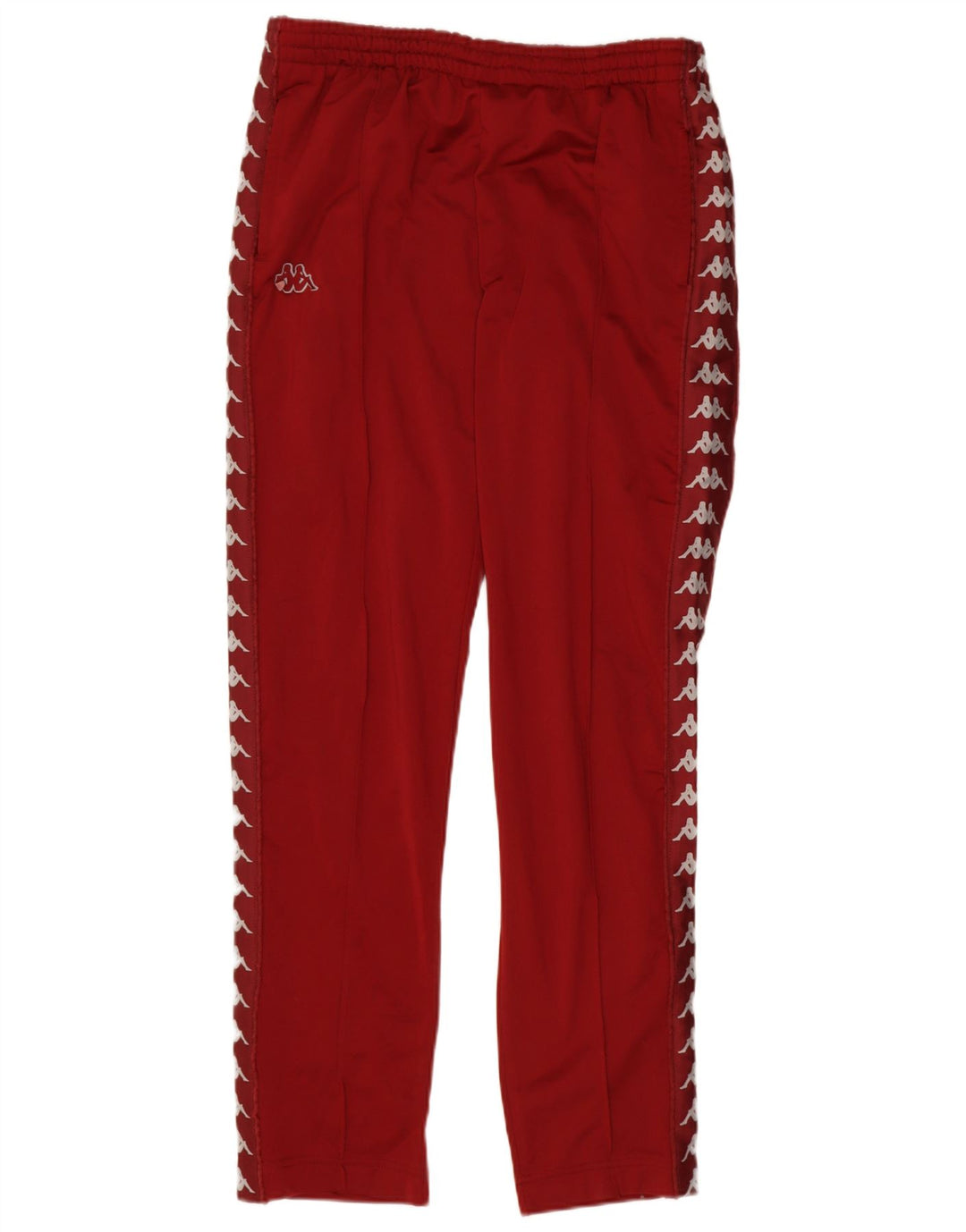 Calça de treino masculina Kappa com estampa gráfica grande em poliéster colorido vermelho