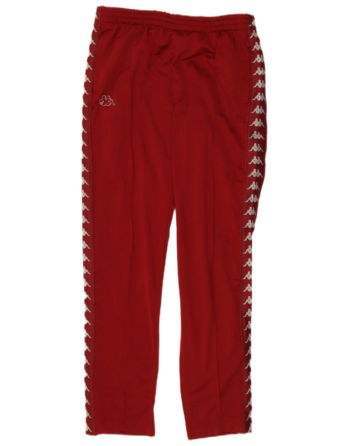 Calça de treino masculina Kappa com estampa gráfica grande em poliéster colorido vermelho