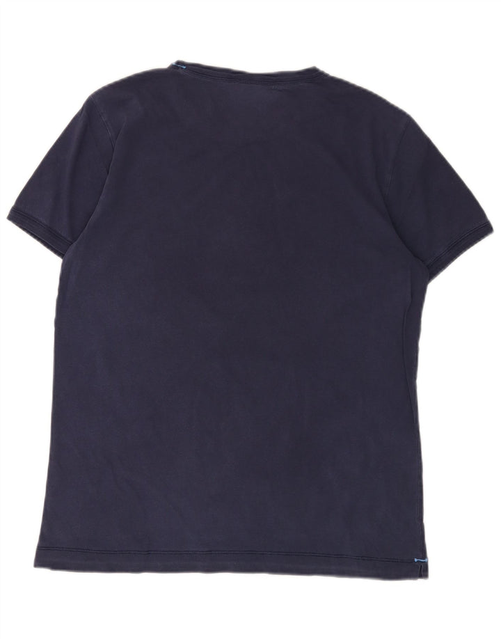 Camiseta gráfica masculina BEST COMPANY pequena azul marinho